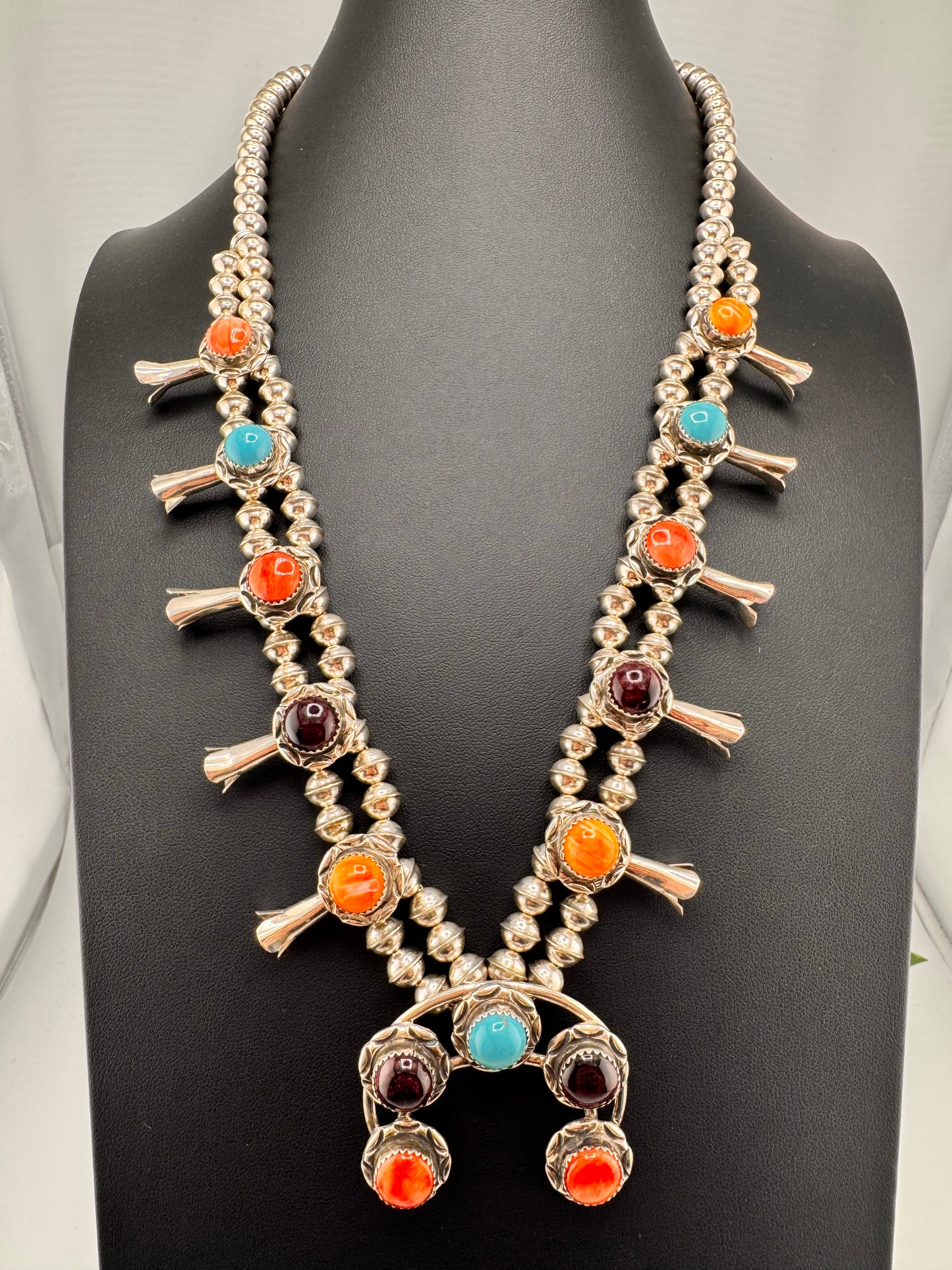 Joe Espinosa Squash blossom Necklace and Earrings Set