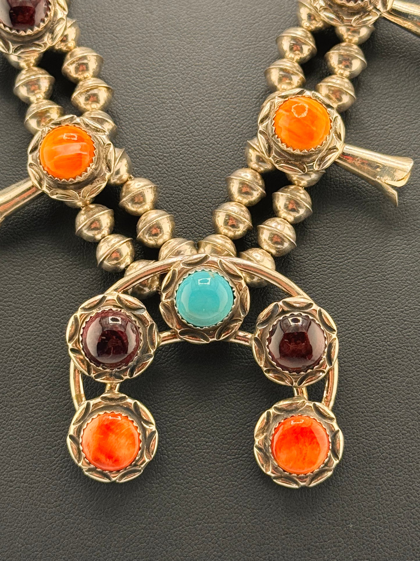 Joe Espinosa Squash blossom Necklace and Earrings Set