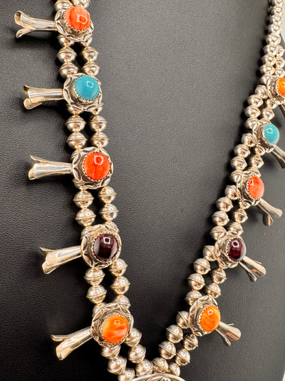 Joe Espinosa Squash blossom Necklace and Earrings Set