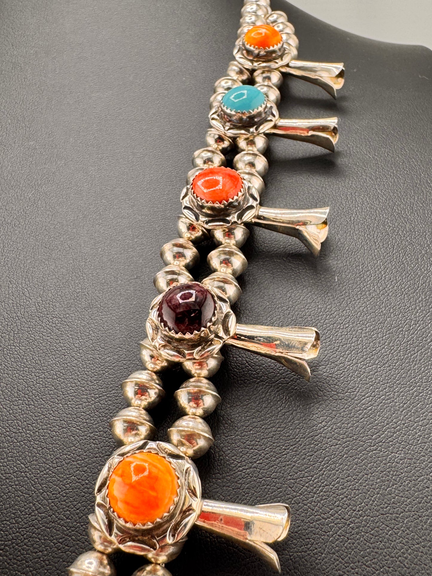 Joe Espinosa Squash blossom Necklace and Earrings Set