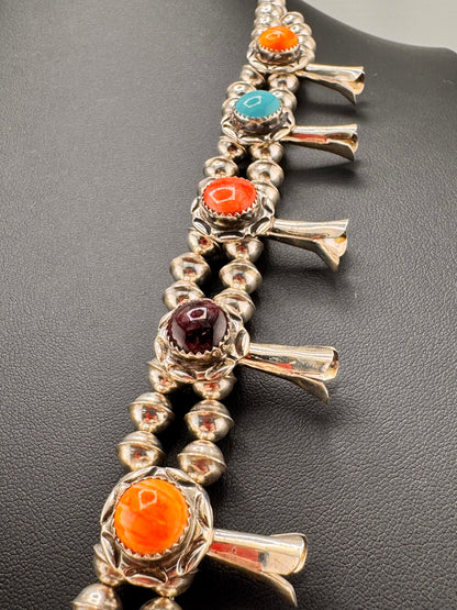 Joe Espinosa Squash blossom Necklace and Earrings Set
