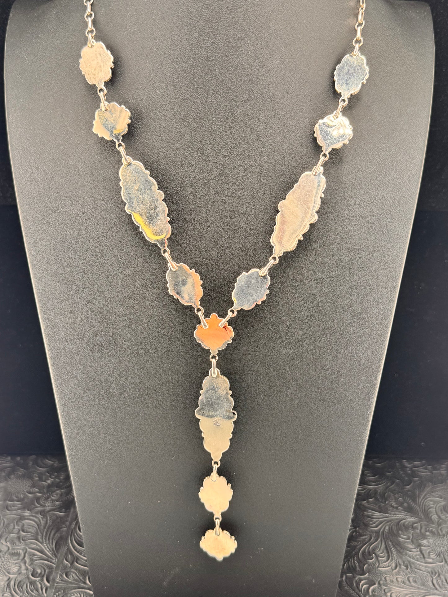Running Bear Orange Spiny Lariat-Style Necklace