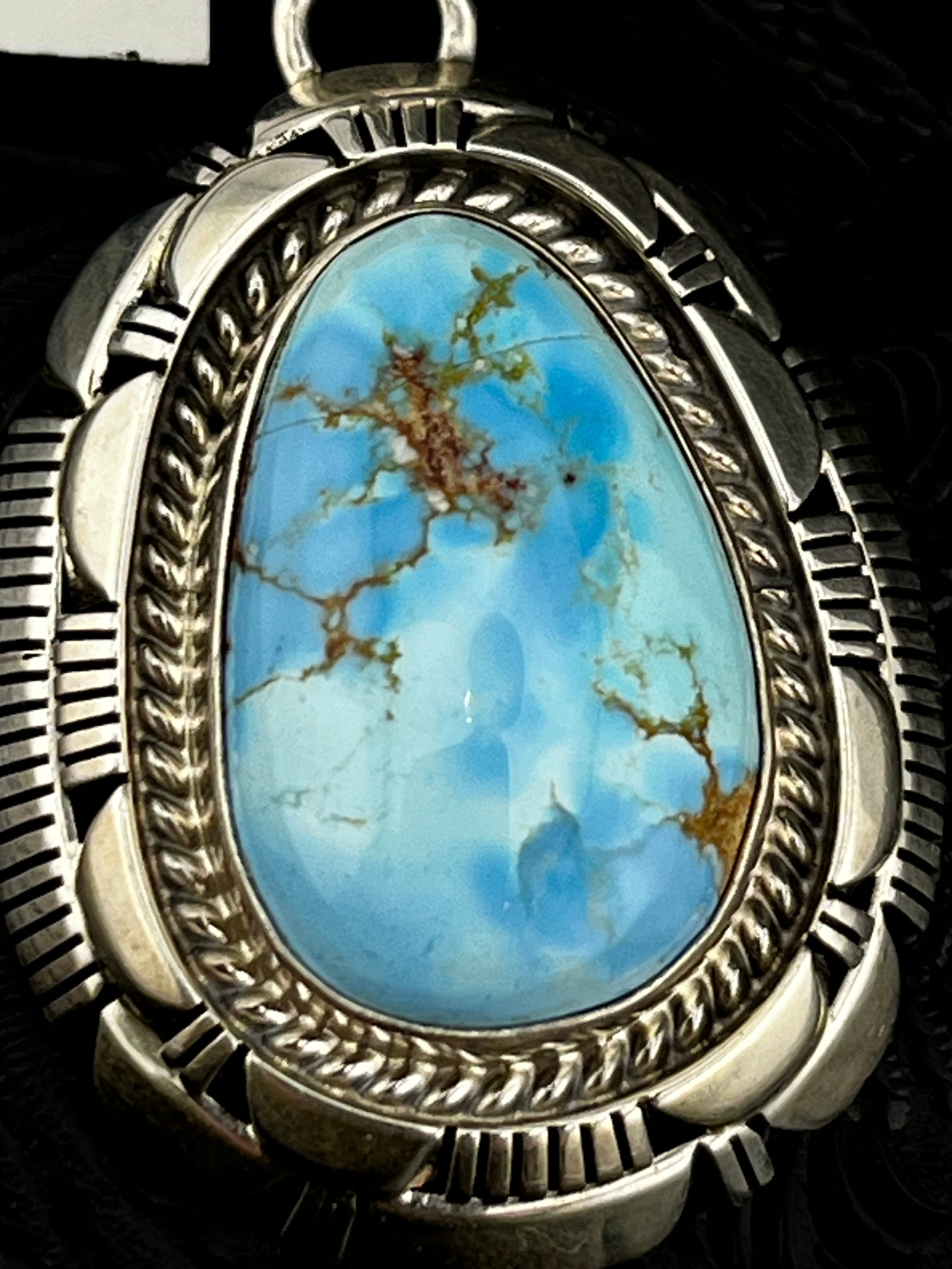 Larry Yazzie Golden Hills Turquoise Handmade Navajo Pendant
