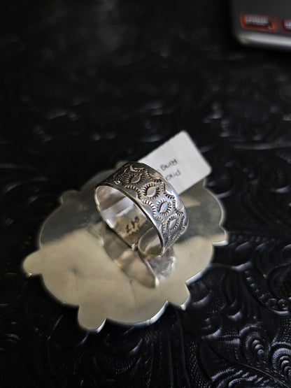 Cordarllo Lorenzo Chee Sonoran Gold Turquoise Cluster Ring (Navajo handmade)