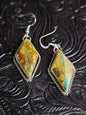 M. House Jr Royston Ribbon Turquoise Handmade Navajo Dangle Earrings