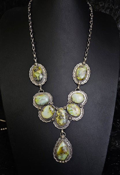 Gilbert Platero Palomino Statement Lariat Necklace Navajo Handmade
