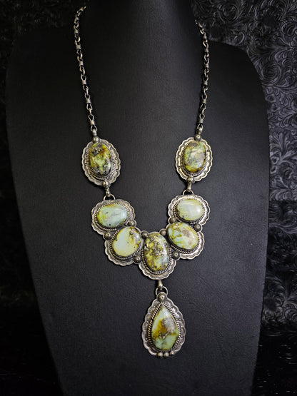Gilbert Platero Palomino Statement Lariat Necklace Navajo Handmade