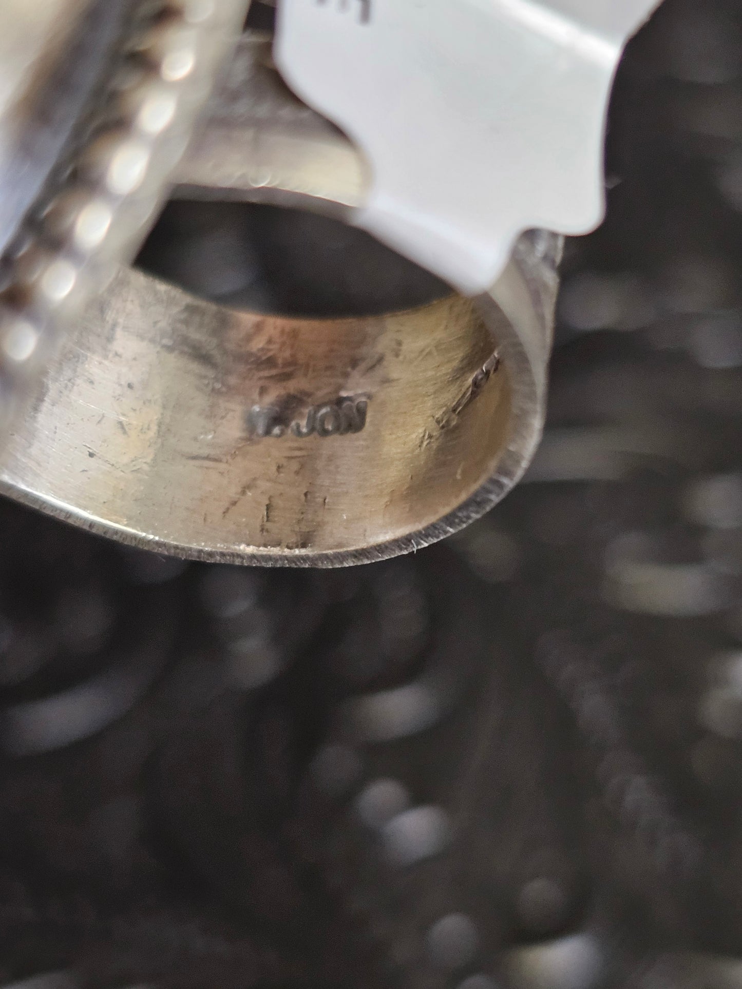 Tillie John Navajo Handmade Blackjack Turquoise Size 9 Ring