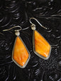 Irene Kee Navajo Handmade Spiny Oyster Kite Shaped Dangle Earrings