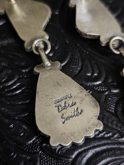 Debra Smith Red Spiny Oyster Handmade Navajo Earrings