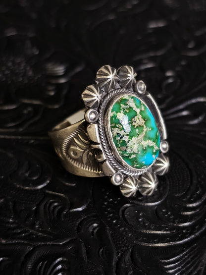 Daniel Benally Sonoran Gold Handmade Navajo Ring Size 10.5