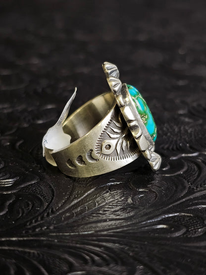 Daniel Benally Sonoran Gold Handmade Navajo Ring Size 10.5