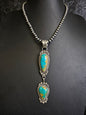 Tom Lewis Royston Turquoise Lariat Necklace Navajo Handmade