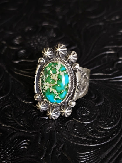 Daniel Benally Sonoran Gold Handmade Navajo Ring Size 10.5