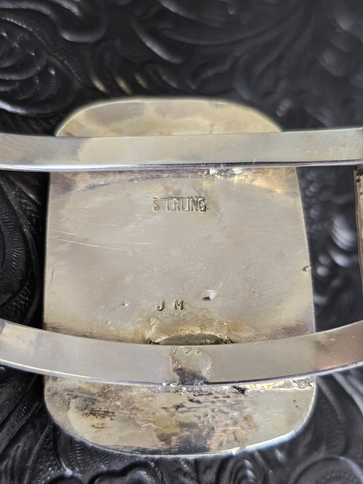 Jakaiya M. Navajo Handmade Andamooka Opal Cuff Bracelet