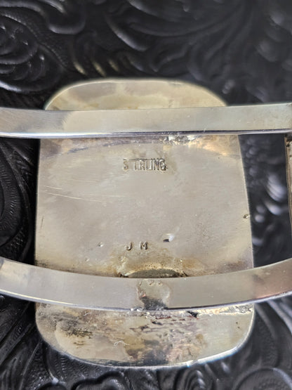 Jakaiya M. Navajo Handmade Andamooka Opal Cuff Bracelet